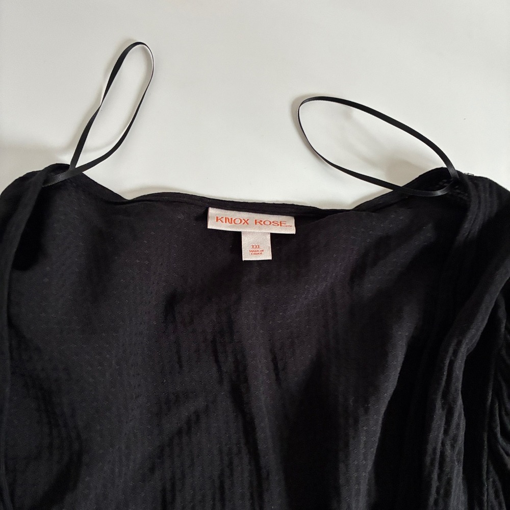 Knox Rose Wrap Dress XXL Black ‎ tiered rayon gauze Festival Dark Fairy - Picture 9 of 10